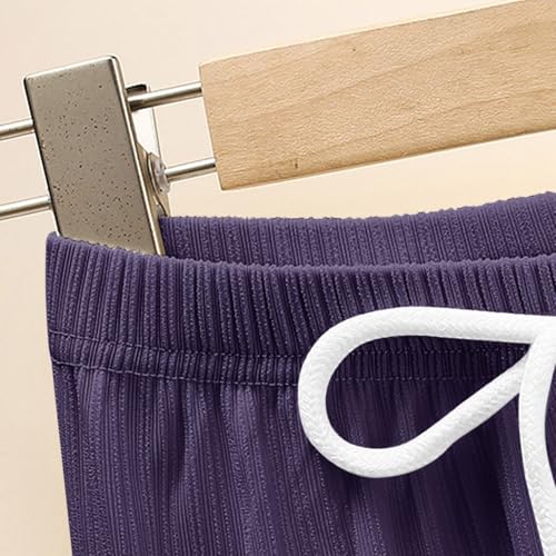 Kids Girls Straight Palazzo Pants Solid Color Baggy Wide Leg Elastic Waist Casual Trousers Fashion Relaxed Pants4