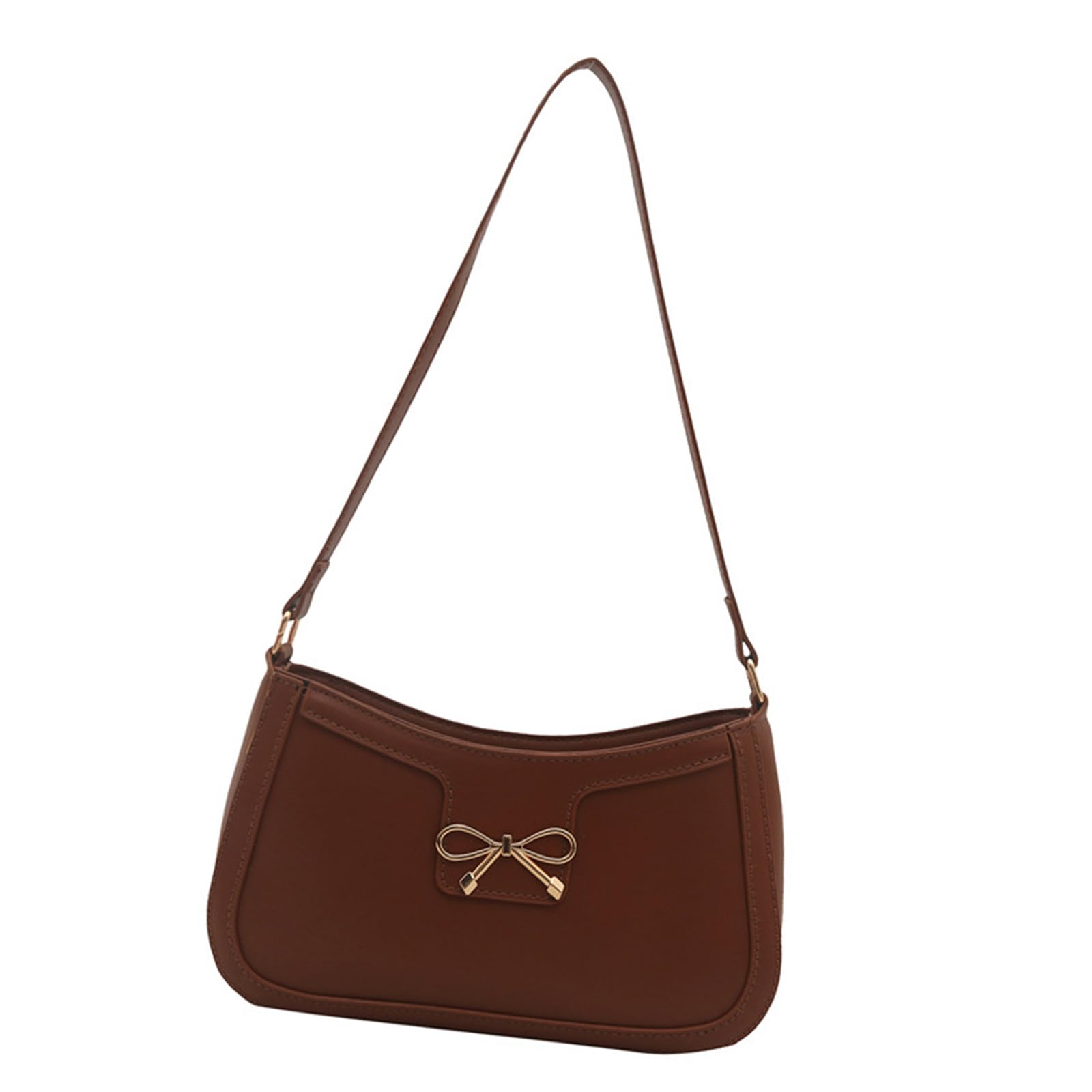 Jazuaiao Sophisticated Armpit Bag for Women Bows Handbag PU Leather Shoulder Bags Trendy Underarm Purse for Various Occasion Small Shoulder Bag