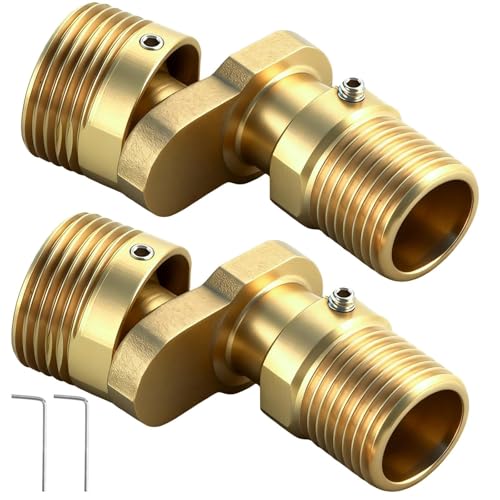 MUNTE 2 Piezas Grifo de Ducha de Cobre Ajustable, Excentricas Grifo Regulable 1/2 a 3/4, 360° Ajustable Pie Curvado Angular de Latón, Apto para Cocinas, Baños y Zonas Comunes
