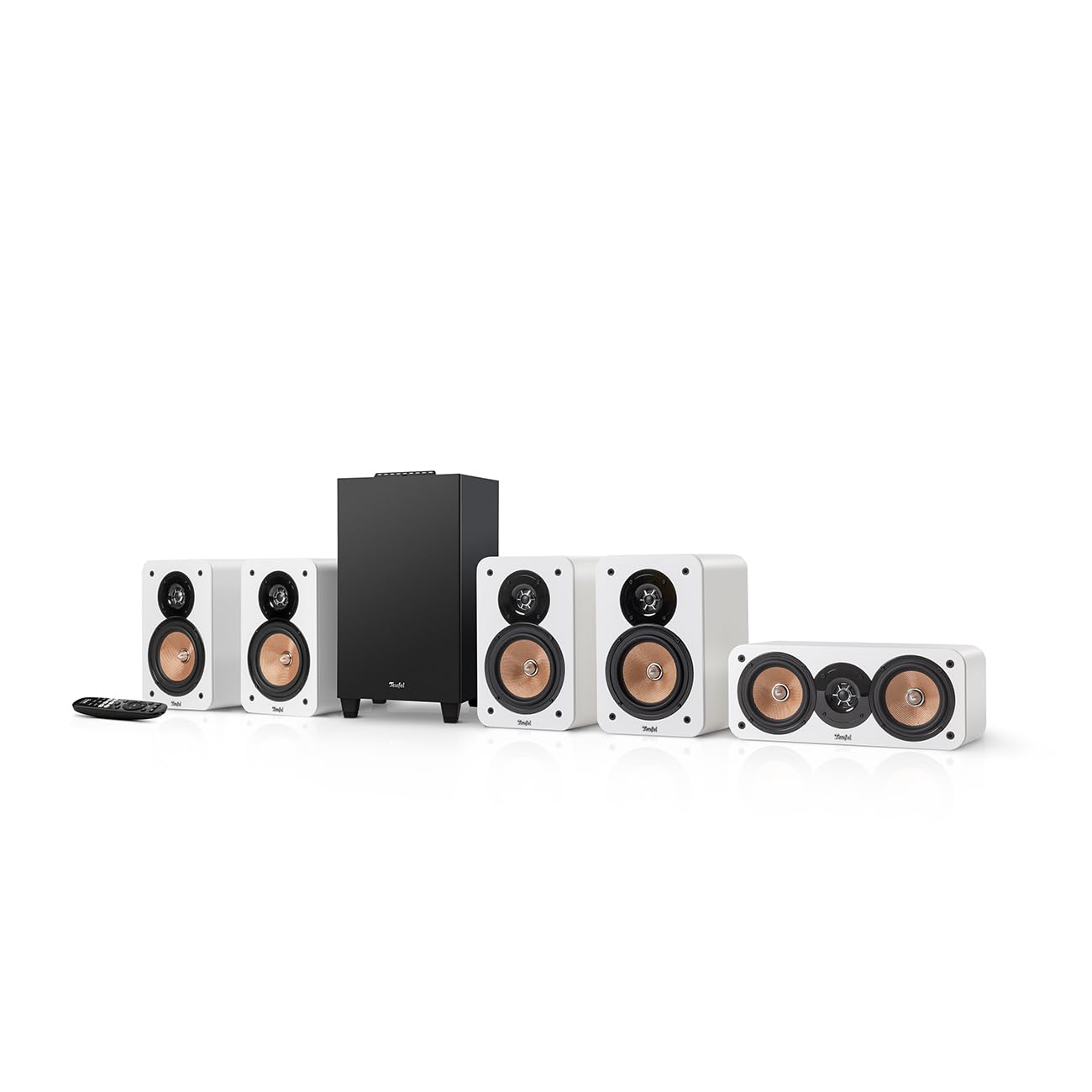 Teufel Ultima 20 Concept 5.1 Sistema de Altavoces Sonido Surround Home Cinema con Bluetooth y Receptor AV Integrado, Dolby Audio, función de Tarjeta de Sonido USB-C, HDMI ARC CEC (Blanco)