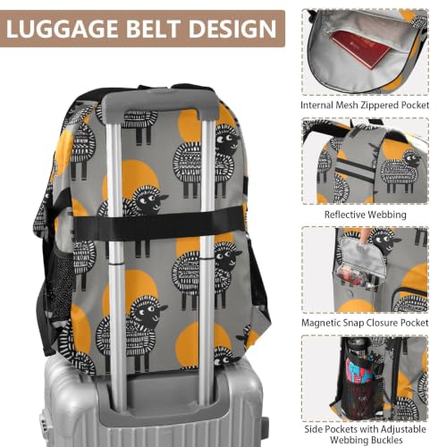 Mochila de viaje grande de 17.5 pulgadas gris con corderos para adolescentes y trabajo 4