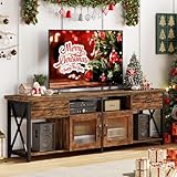 Generisch TV Schrank, TV Board im Industriestil,180cm Fernsehtisch mit Zwei Schränken, für 60/65/70 Zoll Fernseher, Lowboards aus Holz für Wohnzimmer, Esszimmer, und Schlafzimmer
