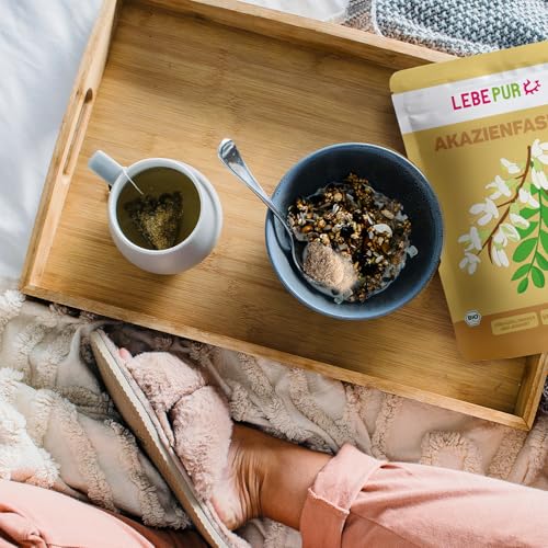 Lebepur BIO Akazienfasern vegan 125g, 90% Ballaststoffe, geschmacks- und geruchsneutral, Akazienfaser Pulver, glutenfrei, ohne Zusatzstoffe, hoher Ballaststoffgehalt mit 90g pro 100g