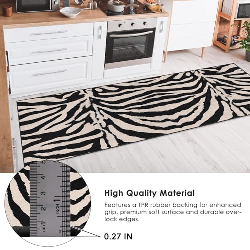 Bribay LZQ231215159-ARC Runner Rug, Washable And Non-Slip 2'X6' Zebra African Tiger Brown Blue Orange Hallway Kitchen Area Rug, Indoor Entryway Door Mat, Floor Mat Carpet thumb #2