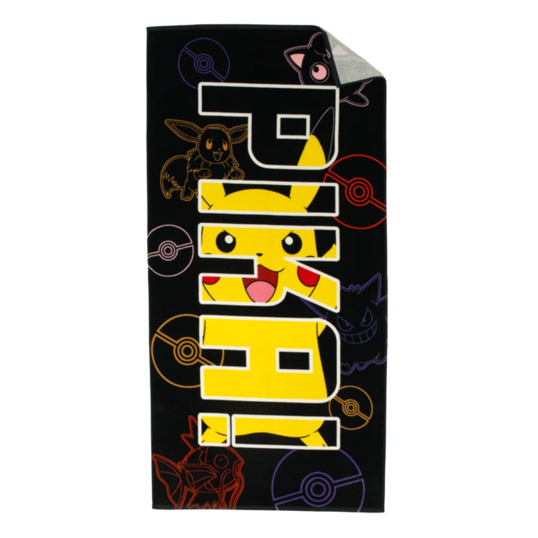 Franco Collectibles Pokémon Pikachu Anime Super Soft Cotton Bath/Pool/Beach Towel, 60 in x 30 in, (Official Licensed Pokémon Product)
