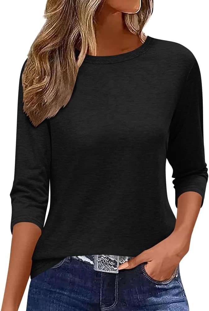 Top Donna Semplice Maglietta Donna Minetom Maniche 3/4 - Top Estate Con