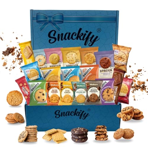 Luxury Biscuits Gift Set Hamper Bundle Contains 20 Packs of Individually Wrapped Biscuits Multipacks Snackify Gift Hamper Includes a Variety of Loved Treats Perfect for Gifting (1 Box)