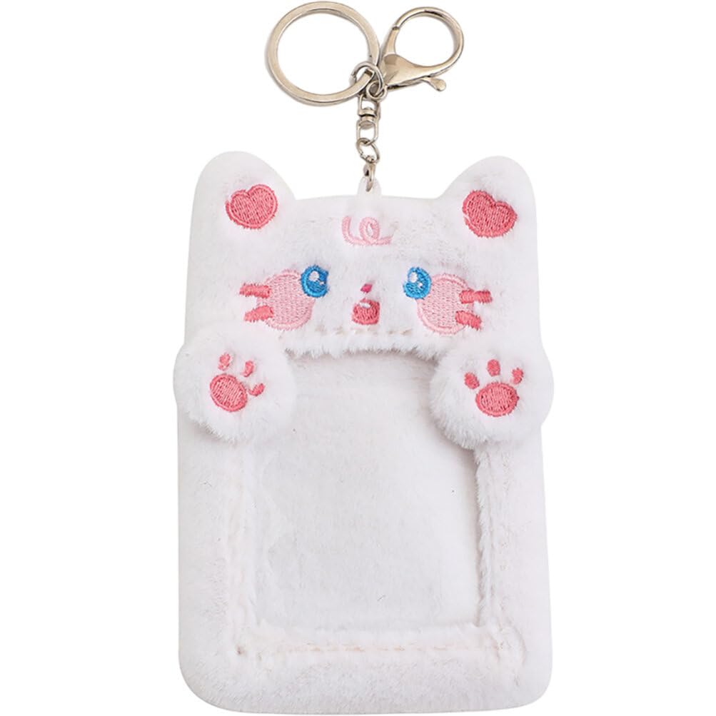 TOPPERFUN Photo Card Holder, 4in Cute Rabbit Shape Plush Photo Card Holder, Case, Kpop Idol Photo Card ID Holder, Cartoon Credit Card Holder