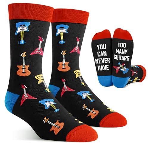 Gifts For Men Guitar Socks For Men Cool Music Accessories Funny Musician Presents Guitar Accessories Rock & Roll Stocking Stuffers Christmas Presents For Him Punk Rock Gifts