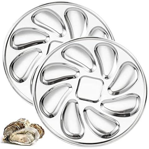 Zliger 2 Piezas Plato de Ostras Cover