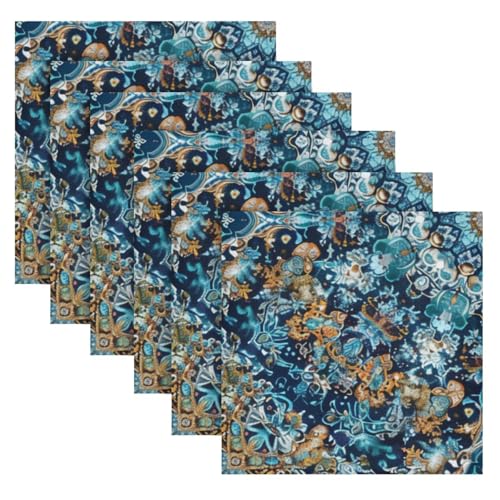 Servilletas de Tela Mandala Indian Boho Juego x6 miniatura 2