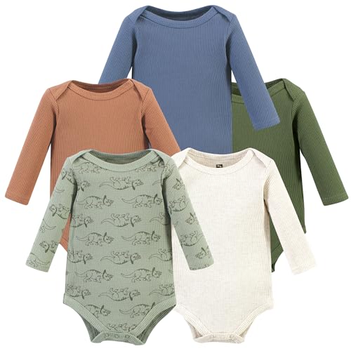 Image of Hudson Baby Unisex Baby Thermal Long Sleeve Bodysuits, Snowflake