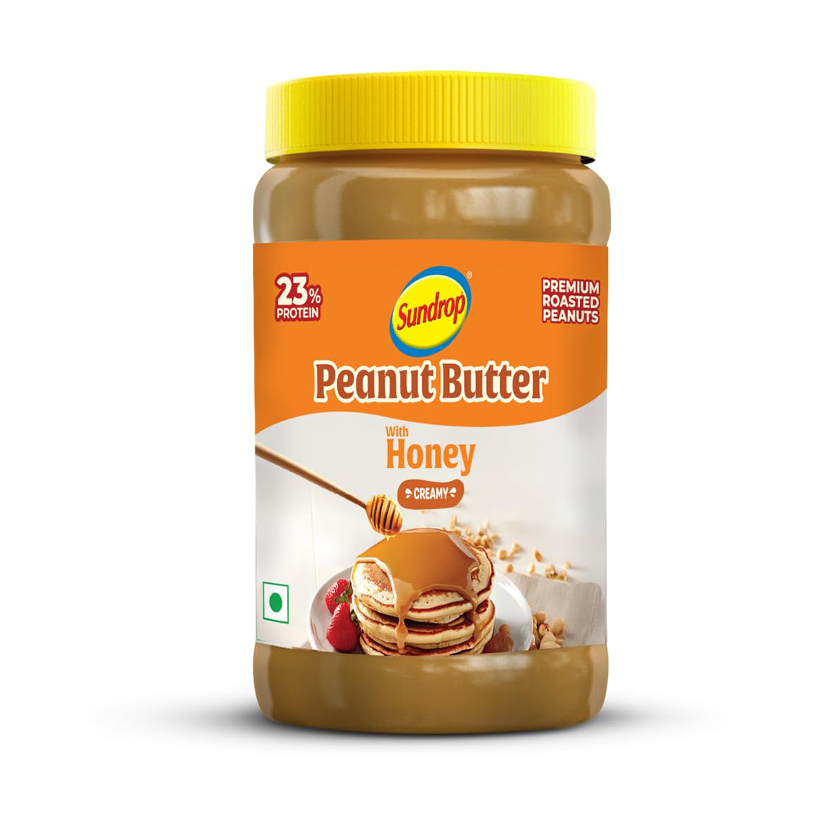 Sundrop Peanut Butter with Honey | Creamy | 900 grams | With 23% Protein | 7.1% Dietary Fibre | No Preservatives | Premi