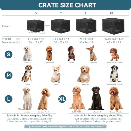 Gefaltete Petsfit Hundebox mit Tragegriff - Detailansicht von Petsfit Faltbare Hundebox Große Hunde Test – Dealfoxx.de