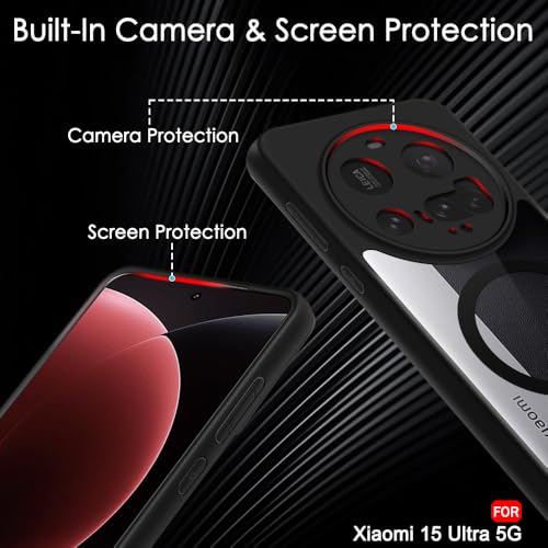 Image of TheGiftKart Hybrid Shockproof Back Cover Case for Xiaomi 15 Ultra 5G | Hard Back Cover Case for Xiaomi 15 Ultra 5G (PC & TPU, MagSafe Compatible, Transparent Clear Back, Black Sides)