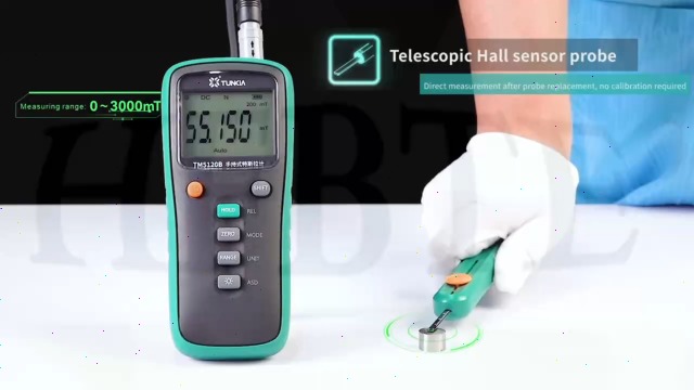 Medidor Gauss AC DC con sonda Hall clase 1 y USB miniatura 7