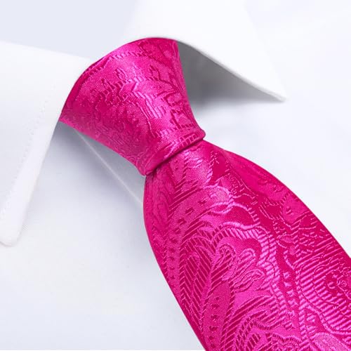 Image of DiBanGu Silk Men's Tie Set Jacquard Woven Ties and Pocket Square Fashion Necktie and Handkerchief Cufflinks Tie Accessories