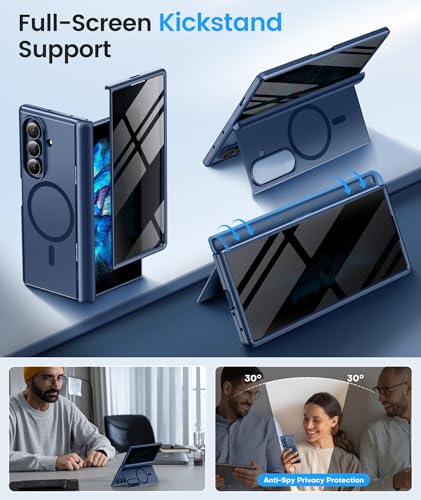 Protection intégrale Samsung Z Fold 7 antichoc avec béquille cachée intégrée bleu
