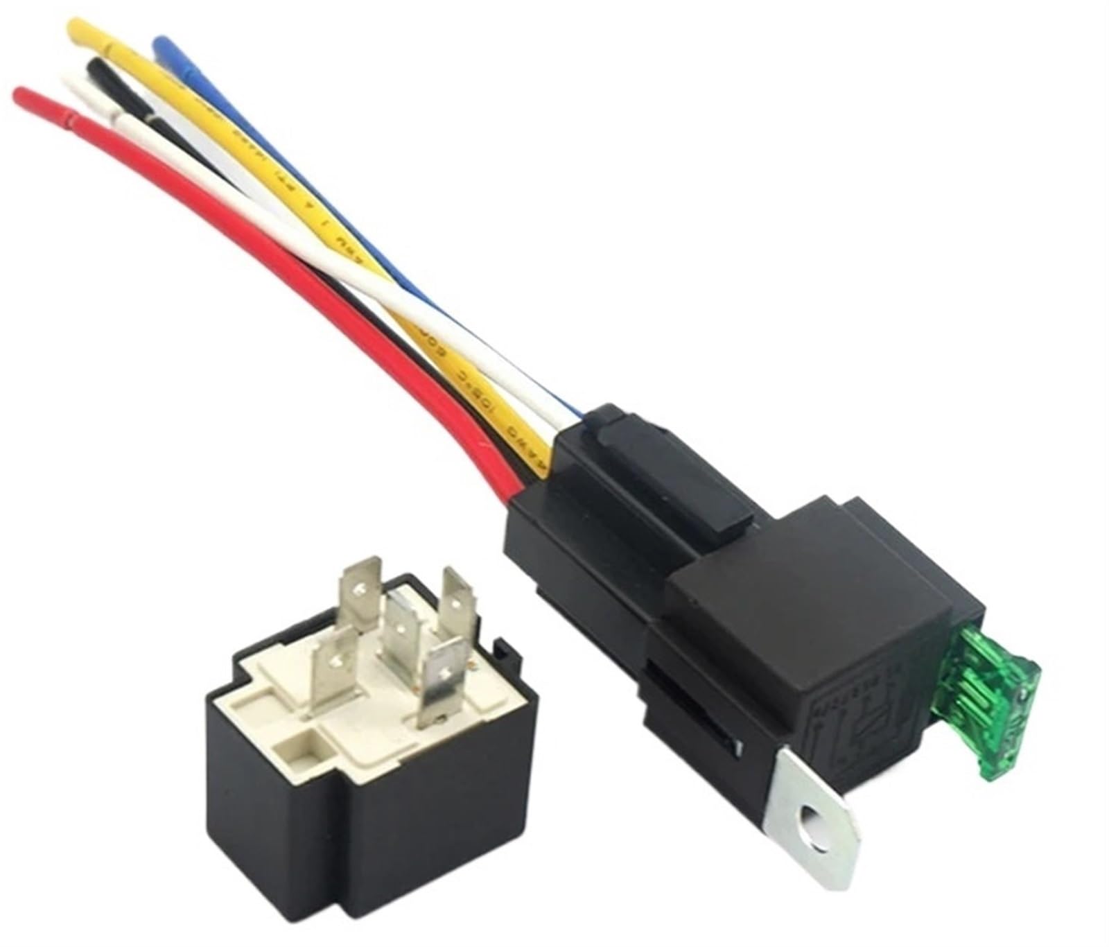 Relais automobile 12V 4 broches 30A avec fusible intégré et prise de câblage
