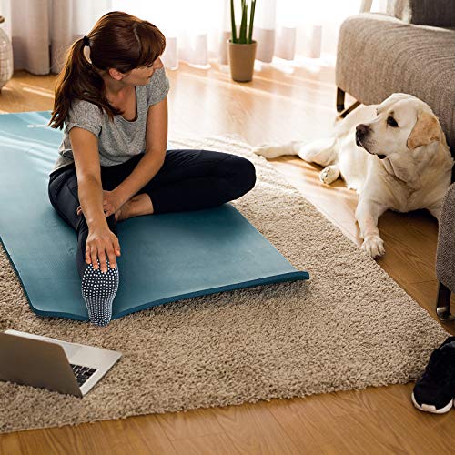 Geyoga 5 Pairs Men Non Slip Socks Women Anti Skid Slipper Barre Socks with Cushion Unisex for Yoga Pilates Barre Home Workout4