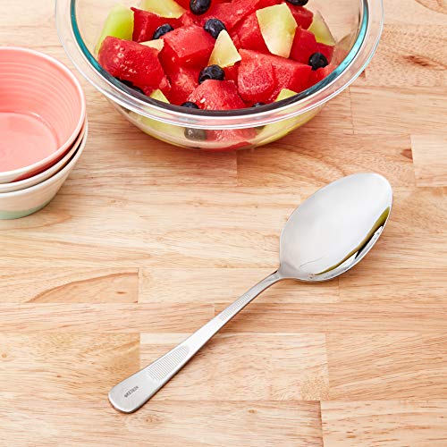 Image of Mercer Culinary 18-8 Stainless Steel Plating Spoon with Solid Bowl, 9 Inch,Silver