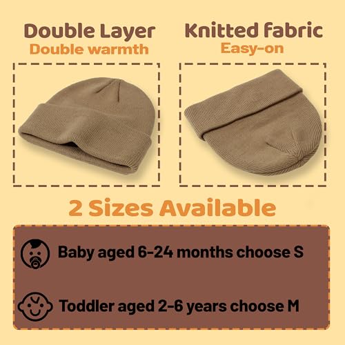 YMYDYFC Baby Beanie 3Pack Toddler Beanie Infant Knit Hat Baby Winter Hats for Boy Girl Winter Clothes Warm Knit Cap 0-6Years3