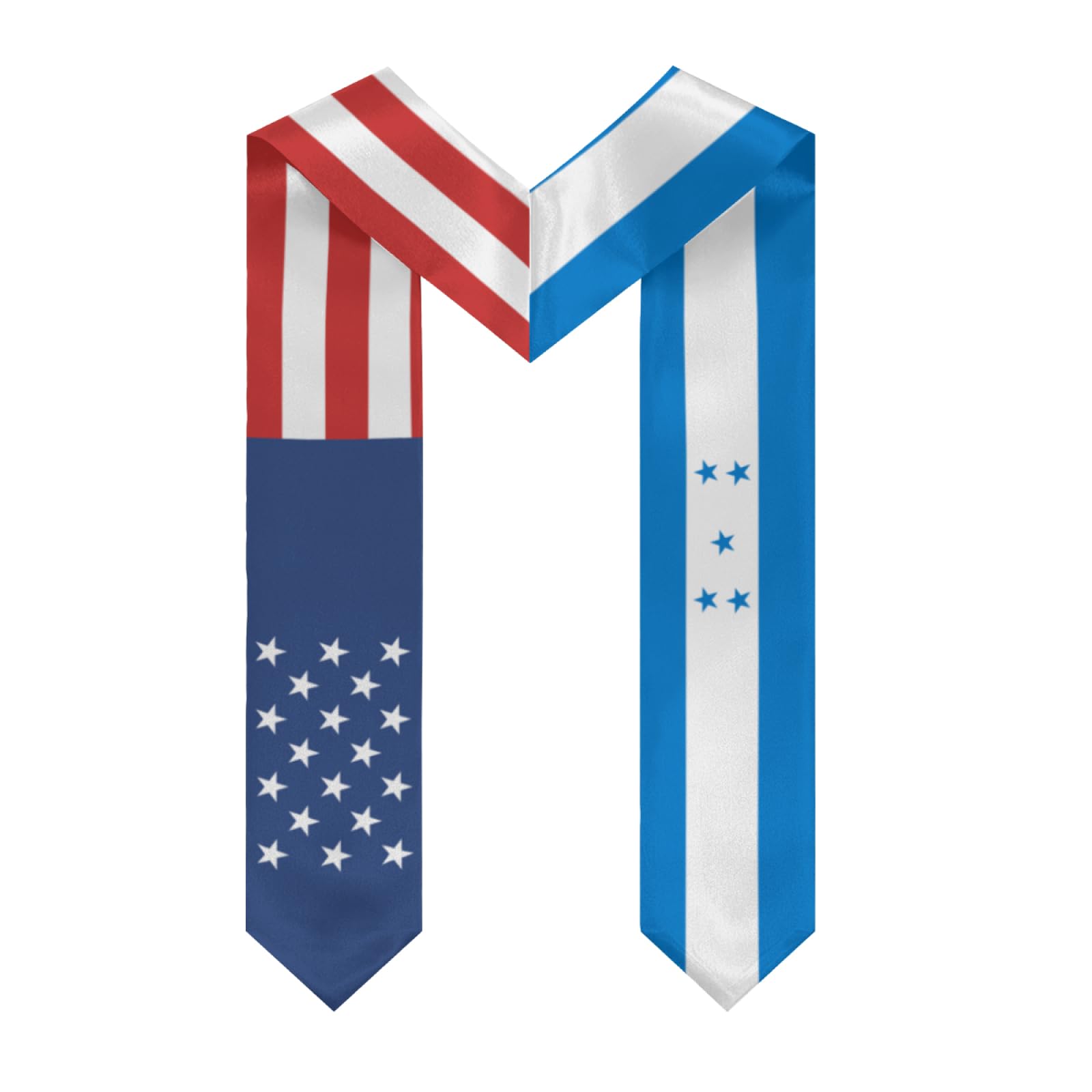 America Honduras Hondurans Flag Graduation Stole Sash Shawl Class of 2025 for Men Women Soft V-neck Scarf for International Students Teachers Study Aboard Graduate Gift 72 inches Unisex