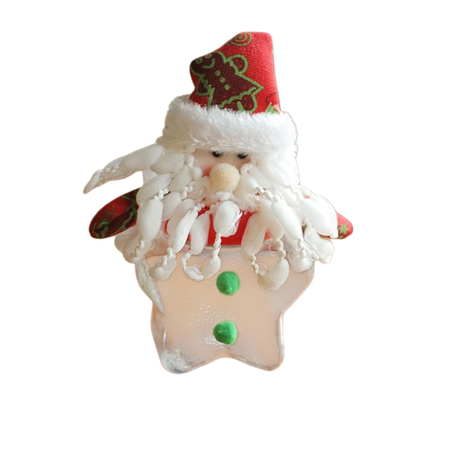 Shunzhong E Candy Container With Clear Jar Body And Plush Holiday Lid Accent, Christmas Tabl Decor For Sweets And Fillers Christmas Candy Jar Holiday Treat Holder Clear Decorativ Storag Container Tabletop Hom