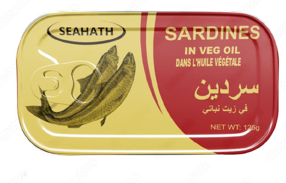 Seahath - Sardines in Vegetable Oil, 125g (RED) (Pack of 4)