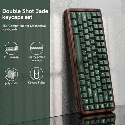 Image of dagaladoo Green Keyboard keycaps,Double Shot PBT keycaps Jade | Custom Key caps,Cherry Profile keycaps for Mechanical Keyboard 60 /65 /75 /TKL /96 /100% US Layout