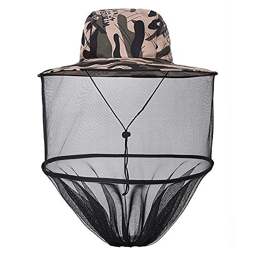 Festnight Chapéu de proteção solar dobrável ao ar livre com proteção de malha de rede de cabeça para