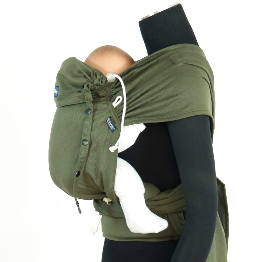 Didymos DidyKlick 4u Babytrage Halfbuckle Tragehilfe Olive ergonomische Sitzhaltung Bauchtrage Hüfttrage Rückentrage 3,5-20kg