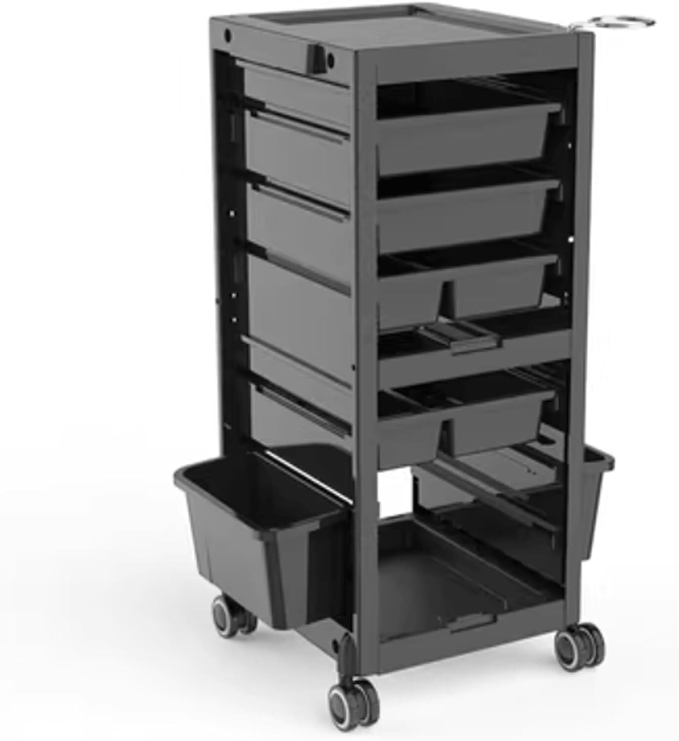VUIKLCty Salon Cart Lockable Tool Cart Salon Trolley Salon Tray On Wheels Trolley Cart With Functional Partition Salon Rolling Cart(A)