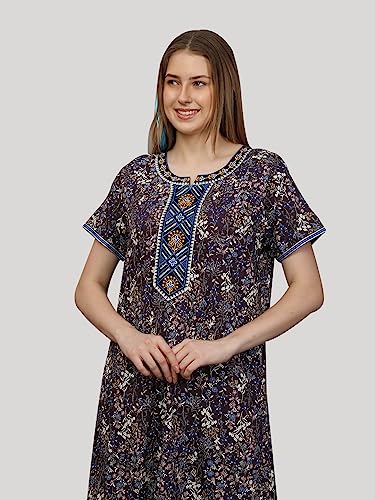 Image of Evolove Women's Viscose Liva Long Maxi Night Gown Nighty Dress with Pocket, Super Soft Comfortable (LNG-Rayon)