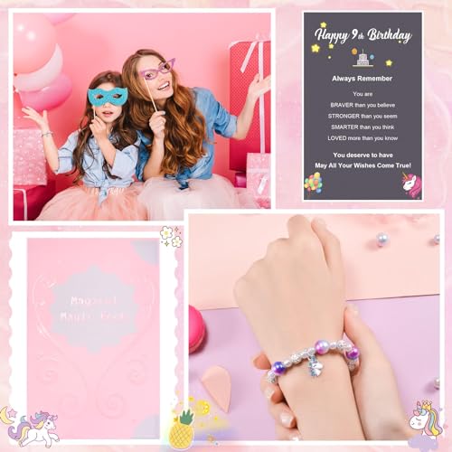 VGWON 5-10 Year Old Girl Birthday Gift Ideas, Back to School Gifts, Unicorn Pearl Bracelet for Girls, First Day of School Gifts, Unicorn Represent the Girl Bravery Beauty and Purity2