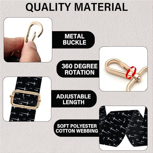 Image of Purse Strap Crossbody Shoulder Canvas Straps 1.5 inch Wide Replacement Adjustable Aesthetic Cute for Women Girls Bag