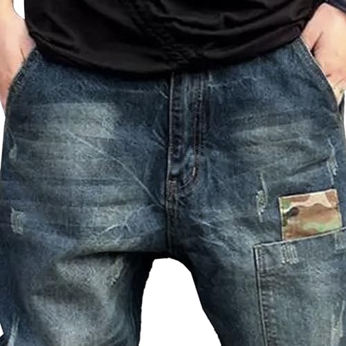 Men Cowboy Feet Harem Pants Casual Loose Plus Size Washed Denim Pants Streetwear Hip Hop Cargo Joggers3