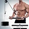 U/R Fitness LAT and Lift Pulley System with 2 Handles,Muscle Strength Training Machine for Triceps Pull Down, Biceps Curl, Back, Forearm, Shoulder-Multi Purpose Exercise Equipment for Home Workouts