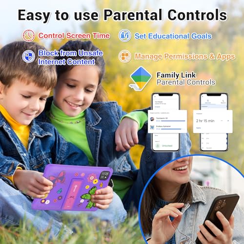 Image of Contixo Kids Tablet K103A - Learning Tablet for Kids with Games and Educational Apps, 10 inch, Android, 64GB, WiFi, Parental Control, Kid-Proof Case with Kickstand - Purple