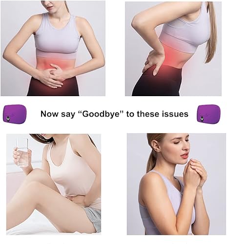 Miniatura 7 de Almohadilla térmica inalámbrica portátil, dispositivo de cinturón eléctrico, almohadilla de calentamiento rápido con 3 niveles de calor y 3 modos de