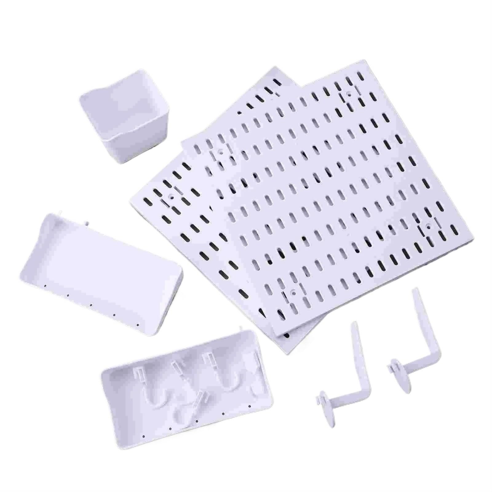 P[annello Forato Kit Pannello Forato 2 Pezzi Pannello Forato Rack Cucina Pannello Forato Parete Gioco organizzatore for la Stanza dei lavori manuali stoccaggio Ufficio