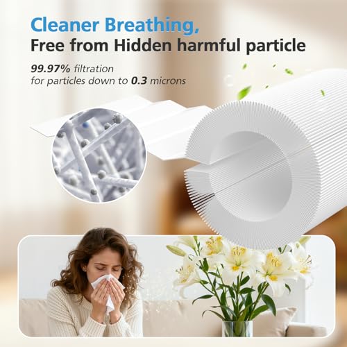 Image of HAP606 Replacement Filter Compatible with XenonLab VisionAir HAP606 Air Purifier, FreAire HAP606 & ECOSELF HAP609, 3-Stage HEPA Activated Carbon, HAP606 Air Filter for Home Room Smoke, Dust, Odors