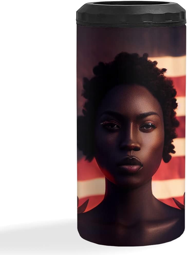 Patriotic Insulated Slim Can Cooler - Flag Can Cooler - Cool Design Insulated Slim Can Cooler