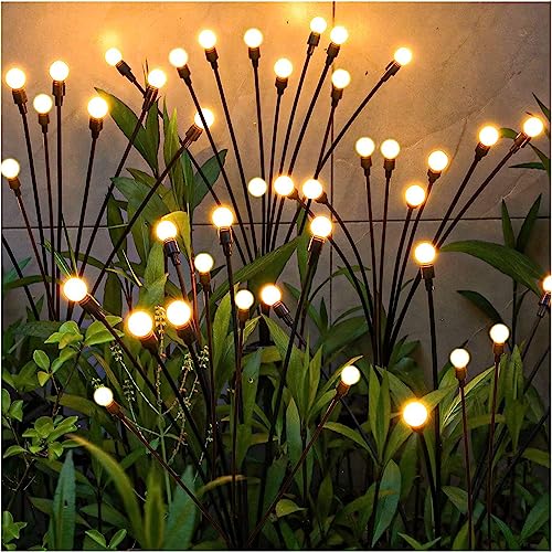 Solar Lights Outdoor Waterproof,Garden Patio Decorative Lights,Firefly Lights for Patio Lawn,Landscape Lighting Large Bulbs,Starlight Windswept Lights,Great Gift for Women for Gardening,4 Pack,40 LEDs