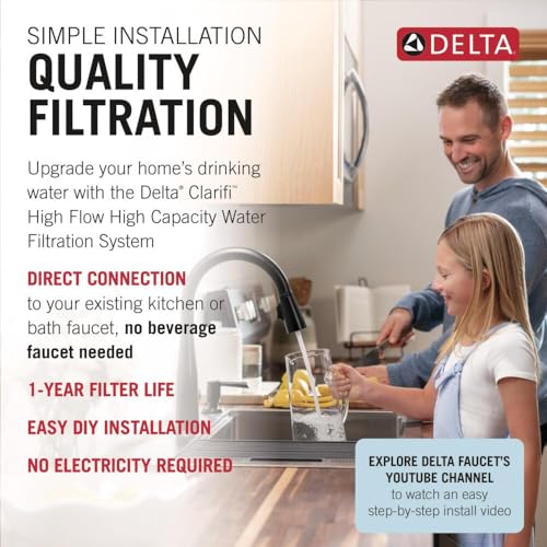Image of Delta Clarifi High Flow Under Sink Water Filter System, Water Filter for Kitchen and Bathroom Sink Faucet, DWQ3501510