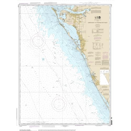 Paradise Cay Publicatoins, Inc. Historical NOAA Chart 11424: Lemon Bay to Passage Key Inlet - Print on Demand - Historic Version or Updated NCC