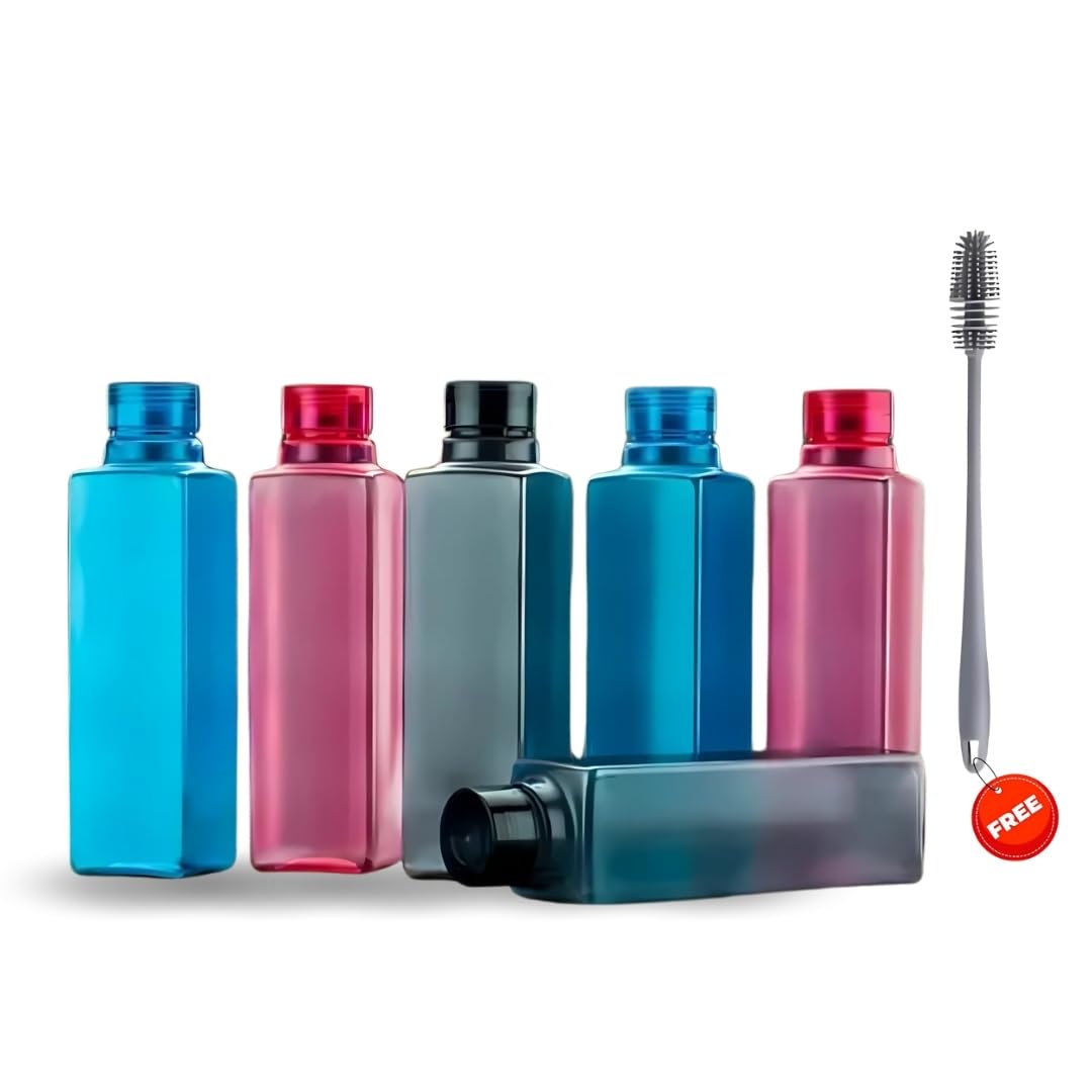 Transparent Square Water Bottles - Pack of 6 -1