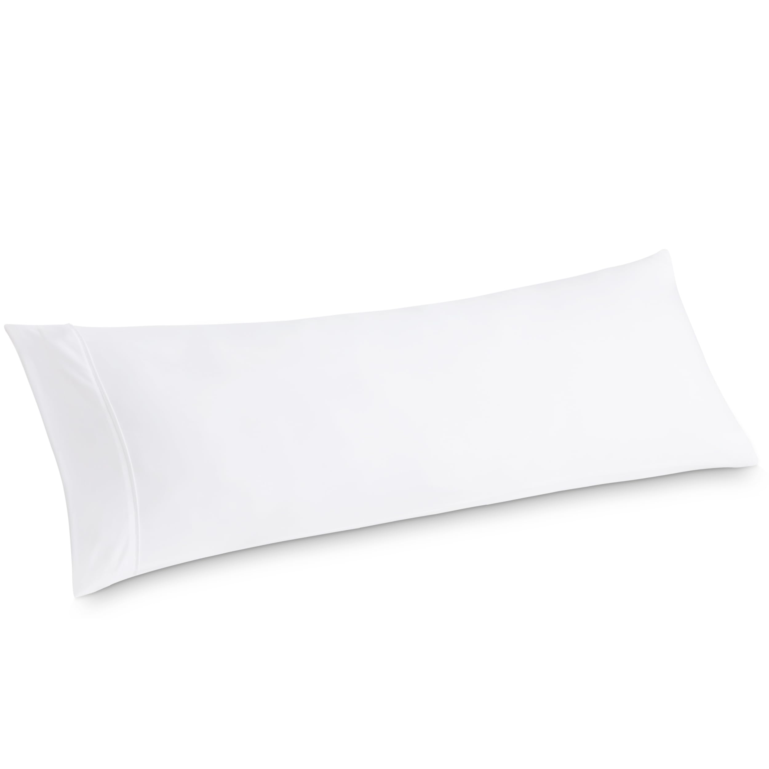 Bedsure Body Pillow Case Cover - White Brushed Microfiber Long Pillow Cases, Ultra Soft and Cozy Body Pillow Sham with Envelope Closure, Wrinkle, Fade Resistant, 1 Pack, 20x54 Inches