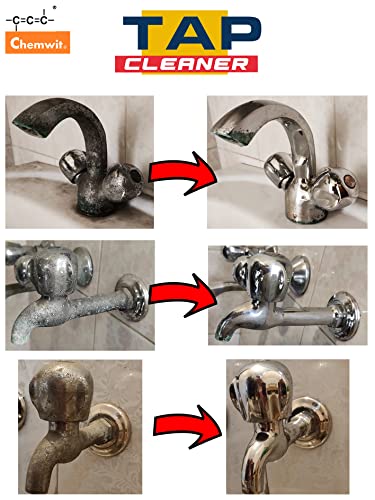 Image of Chemwit - Tap Cleaner for Bathroom Hard Water (500mL) - Australian Tap Cleaning Liquid Spray - Rust & Limescale Remover for Faucets, Shower Glass, Bathroom Fittings with Scale Corrosion Protection.