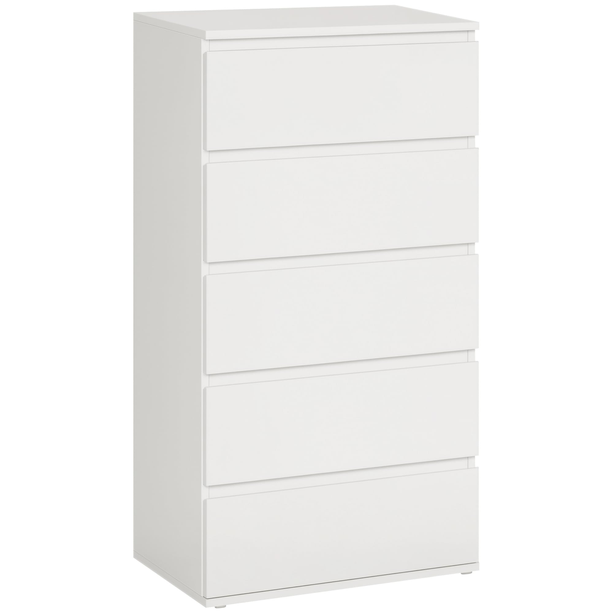 HOMCOM Chest of Drawers, 5 Drawers Storage Cabinet Floor Tower Cupboard for Bedroom Living Room, White — image 1
